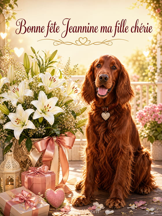 Carte bonne fĂȘte Jeannine