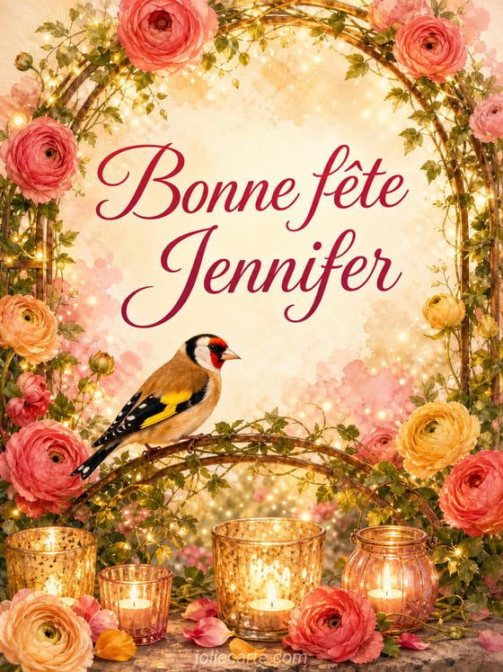 Carte bonne fĂȘte Jennifer