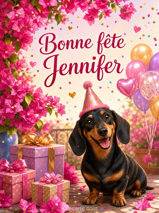 Carte bonne fĂȘte Jennifer