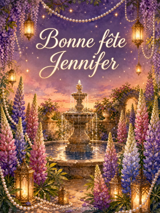 Carte bonne fĂȘte Jennifer