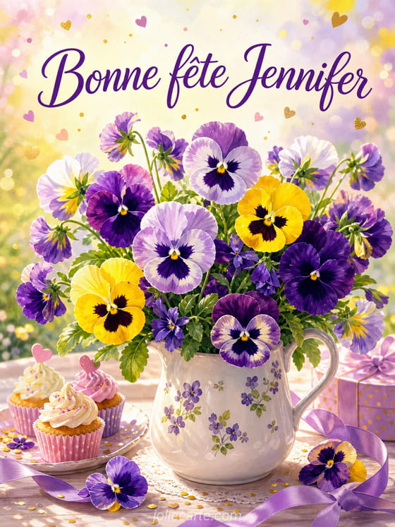 Carte bonne fĂȘte Jennifer