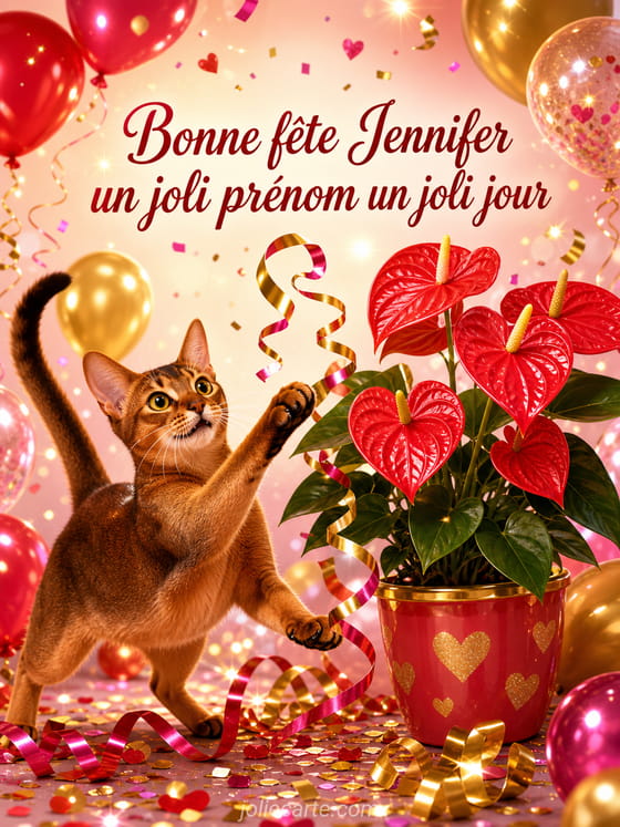 Carte bonne fĂȘte Jennifer