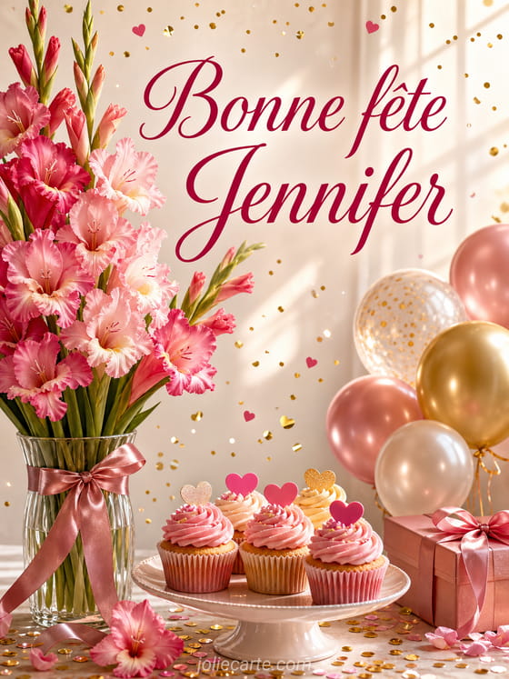 Carte bonne fĂȘte Jennifer