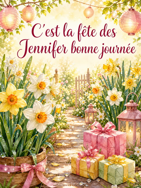 Carte bonne fĂȘte Jennifer
