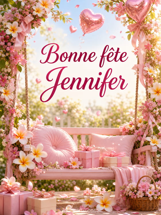 Carte bonne fĂȘte Jennifer