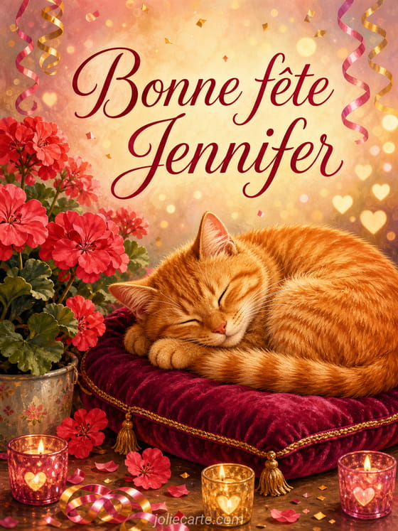 Carte bonne fĂȘte Jennifer