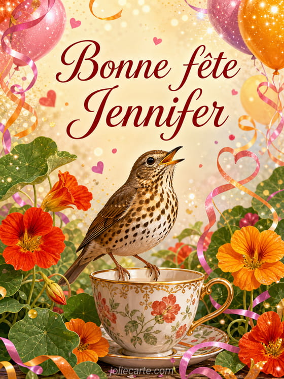 Carte bonne fĂȘte Jennifer
