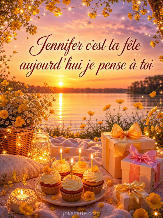 Carte bonne fĂȘte Jennifer