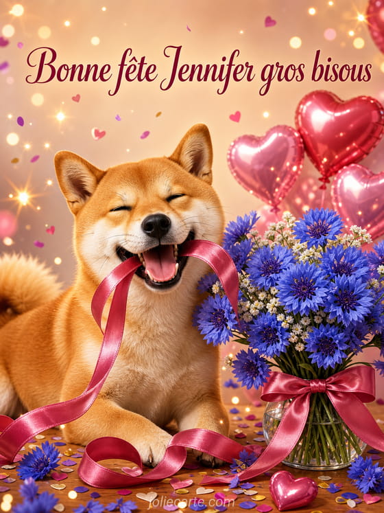 Carte bonne fĂȘte Jennifer