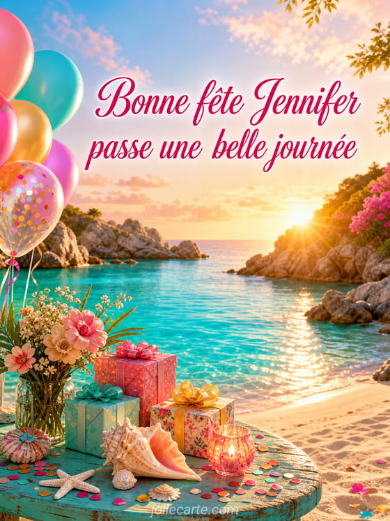Carte bonne fĂȘte Jennifer