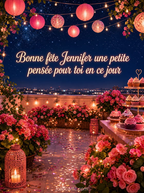 Carte bonne fĂȘte Jennifer
