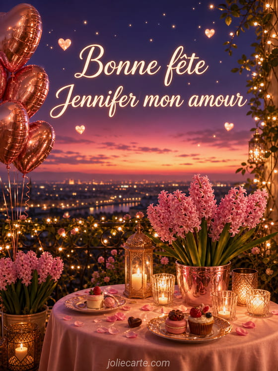 Carte bonne fĂȘte Jennifer