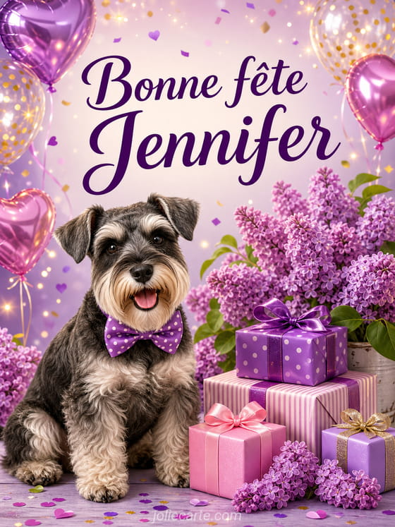 Carte bonne fĂȘte Jennifer