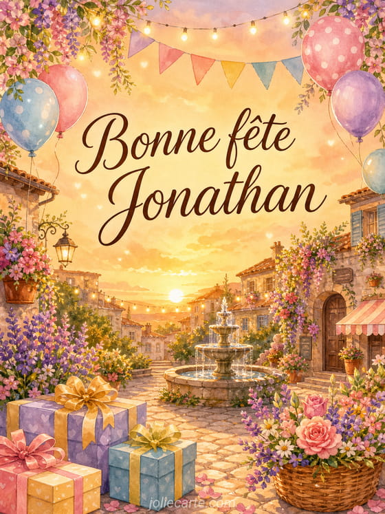 Carte bonne fête Jonathan