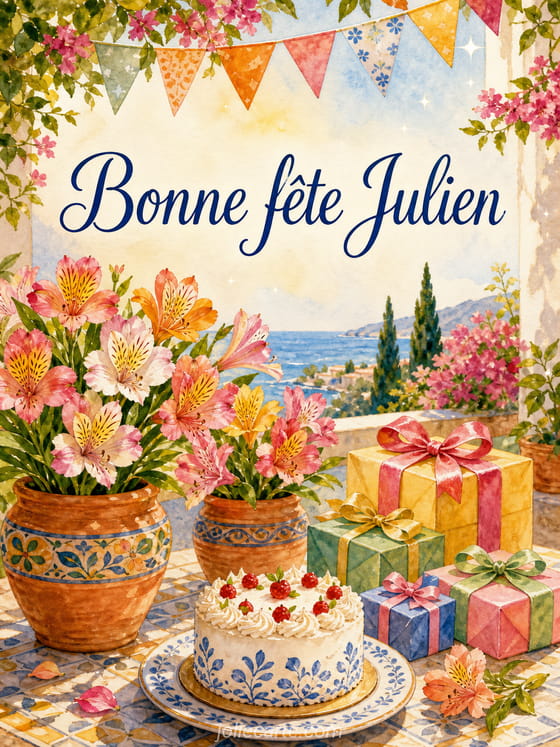 Carte bonne fête Julien