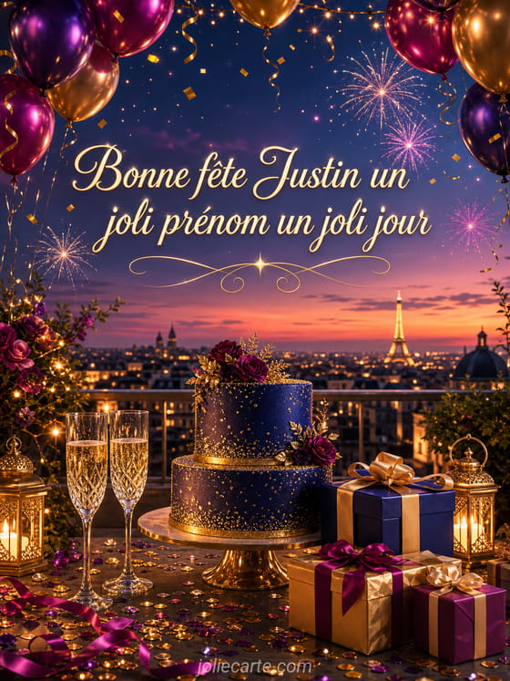 Carte bonne fĂȘte Justin