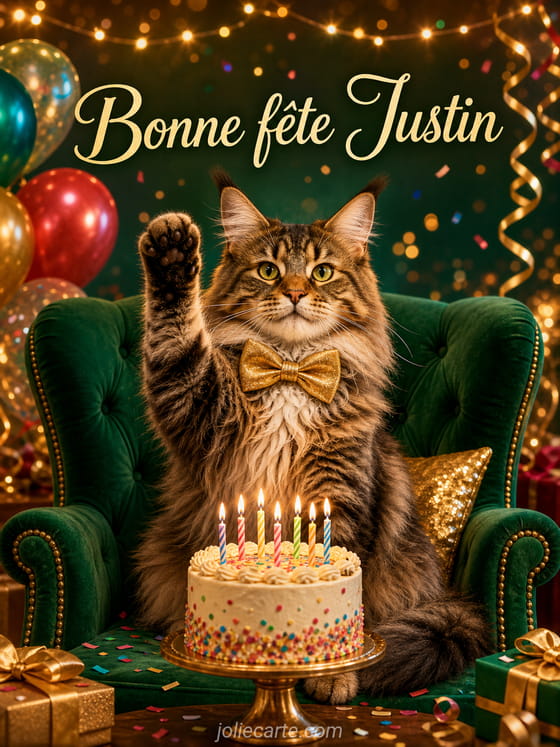Carte bonne fĂȘte Justin
