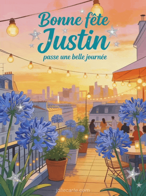Bonne fête Justin - Carte bonne fete justin