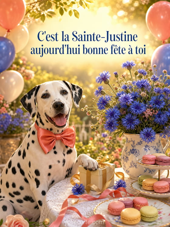 Carte bonne fête Justine