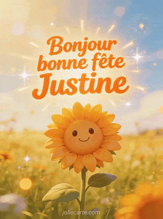 Bonne fête Justine - Justine image de bonne fete gratuite