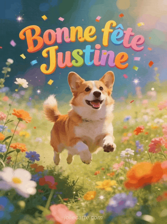 Bonne fête Justine - Justine gif bonne fete gratuit