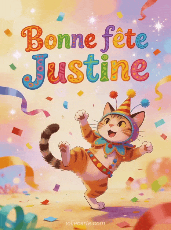 Bonne fête Justine - Justine gif bonne fete humour gratuit