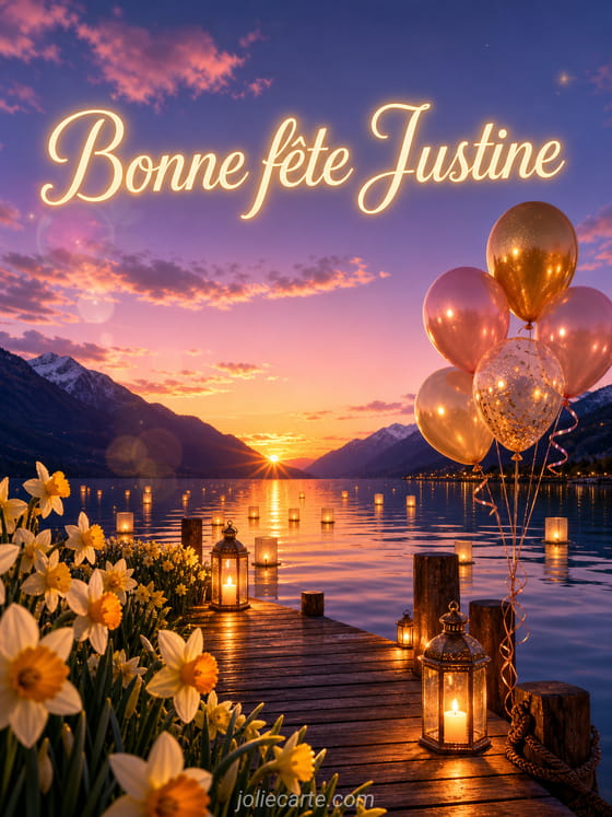 Carte bonne fête Justine