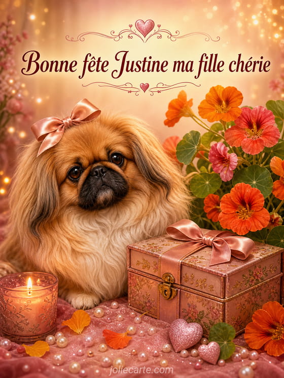 Carte bonne fête Justine