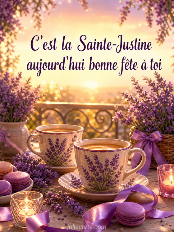 Carte bonne fête Justine