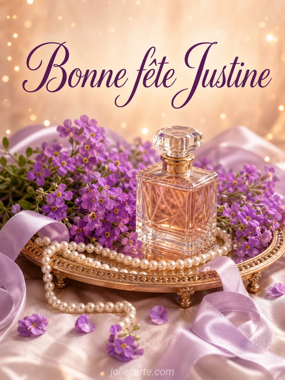 Carte bonne fête Justine