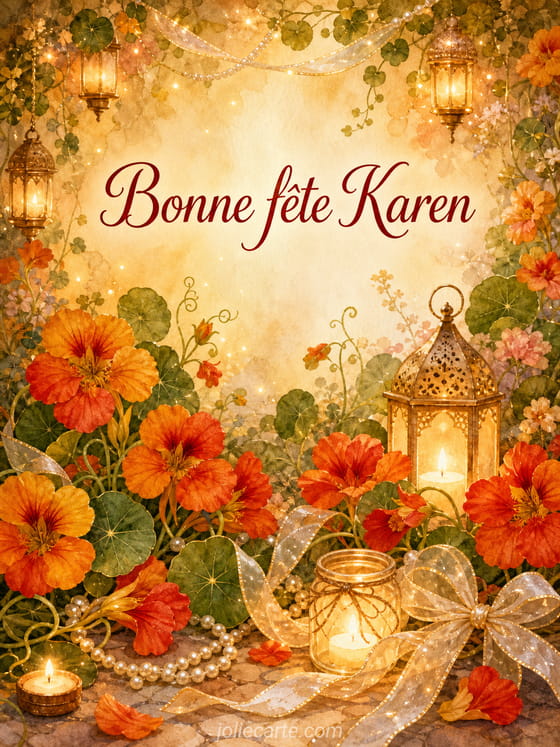 Carte bonne fête Karen