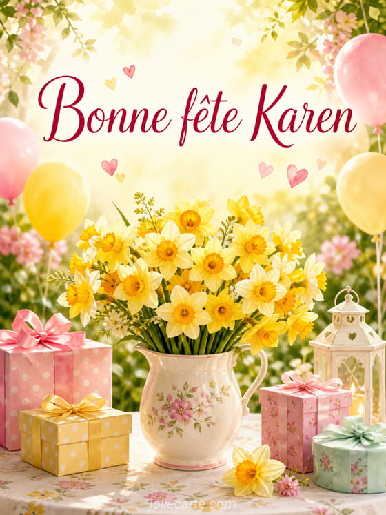 Carte bonne fête Karen
