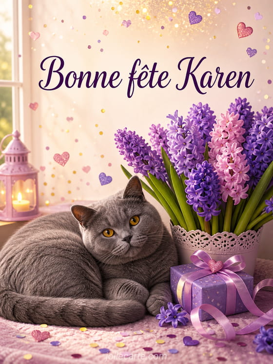 Carte bonne fête Karen