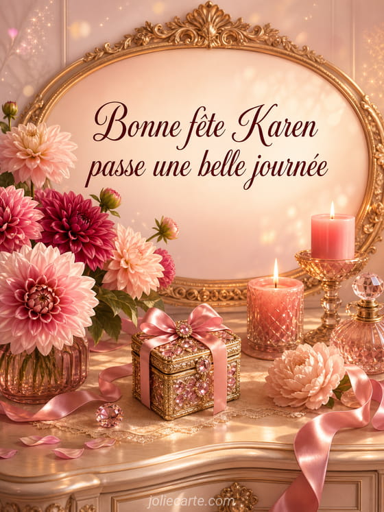 Carte bonne fête Karen
