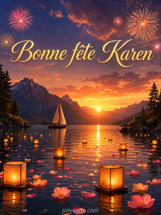 Carte bonne fête Karen
