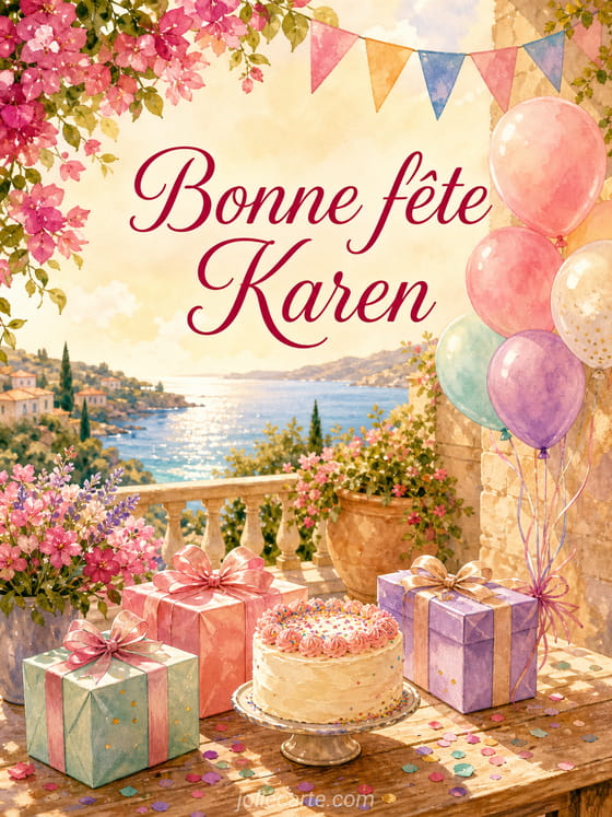 Carte bonne fête Karen