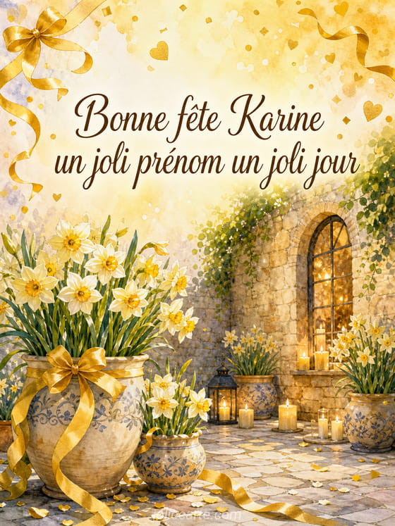Carte bonne fête Karine