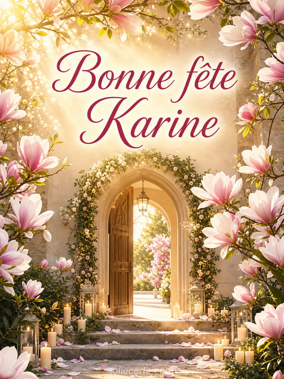 Carte bonne fête Karine