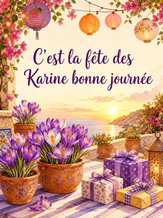 Carte bonne fête Karine