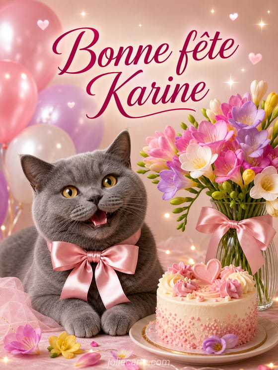 Carte bonne fête Karine
