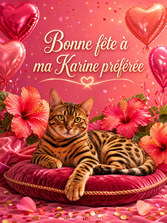 Carte bonne fête Karine