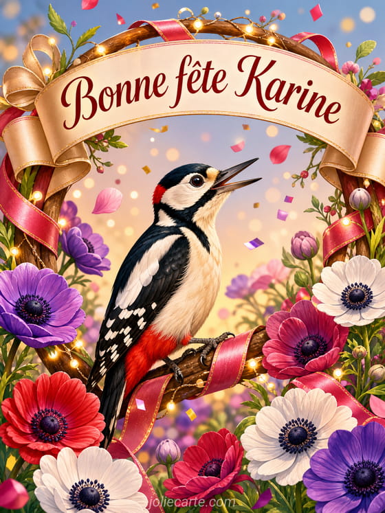 Carte bonne fête Karine