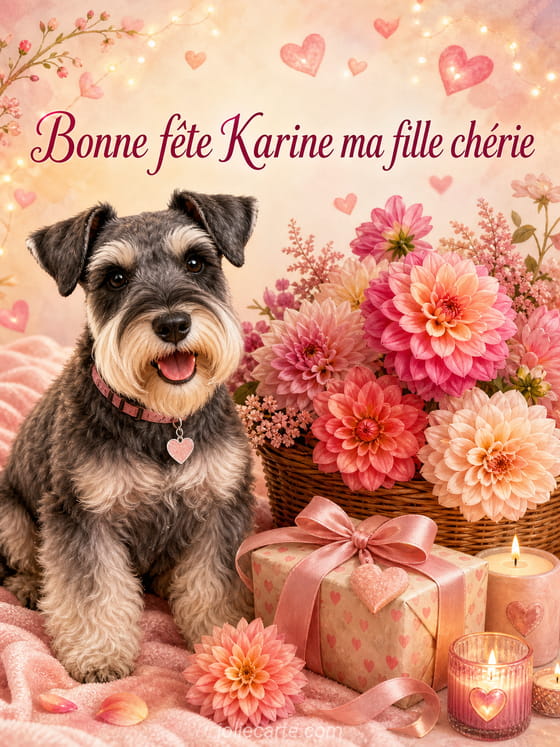 Carte bonne fête Karine
