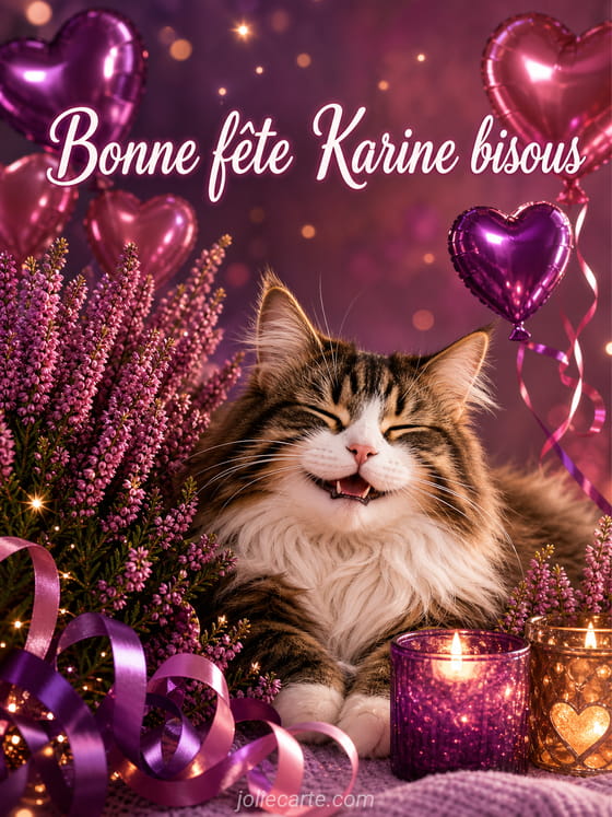 Carte bonne fête Karine