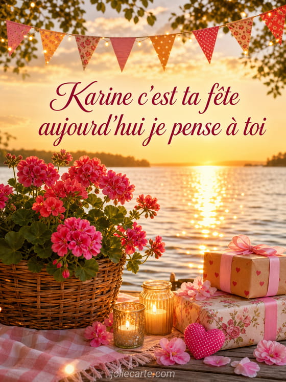 Carte bonne fête Karine