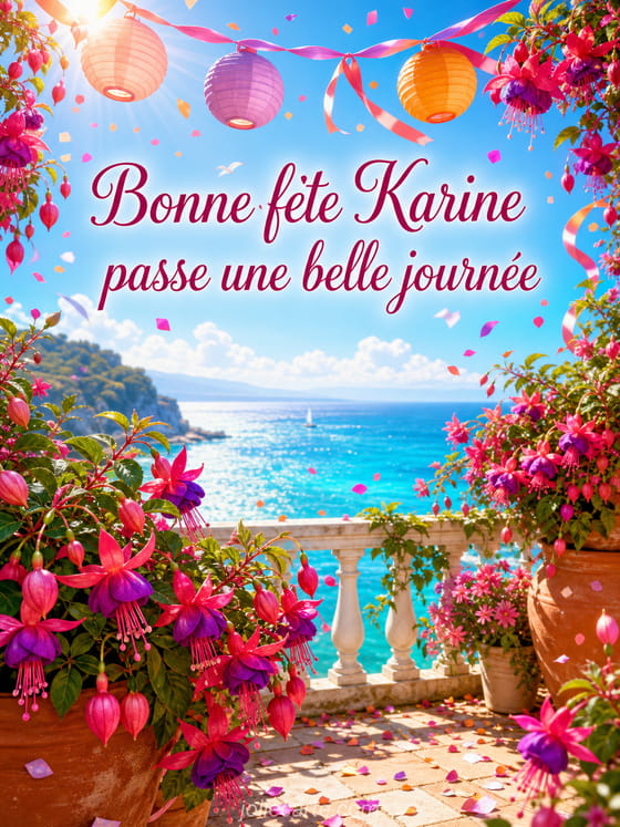 Carte bonne fête Karine