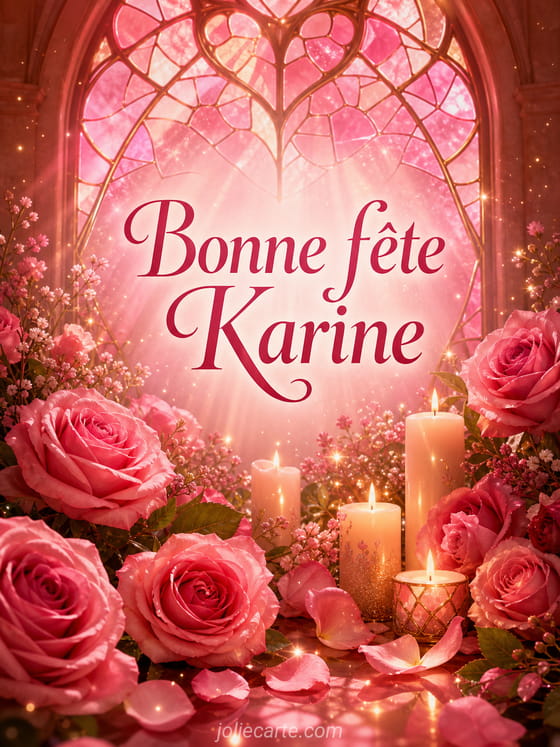 Carte bonne fête Karine
