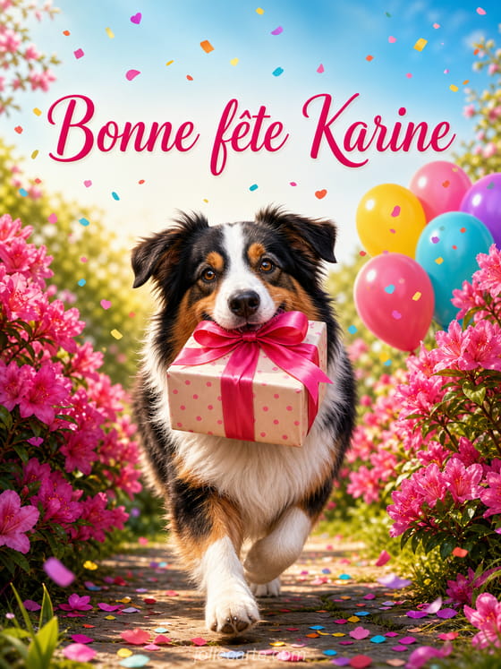 Carte bonne fête Karine