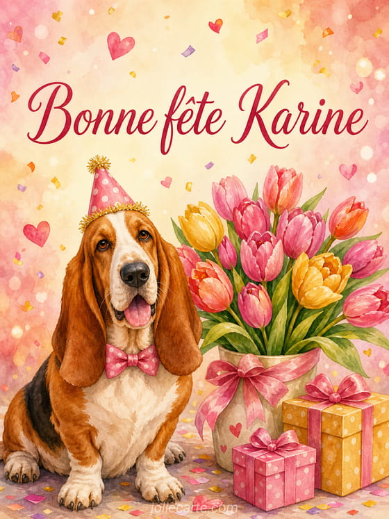 Carte bonne fête Karine