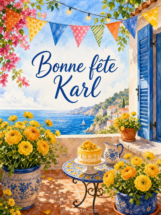 Carte bonne fête Karl